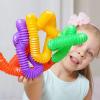 100 Pieces Tubes Sensory Toys Fidget Tube for Teens and Adults Multi-Color Mini Stretch Pull Tube Toy for Stress and Anxiety Relief Sensory Tools DIY Creative Handmade Activities view 4