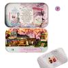 Montidey 3PCS Tin Box DIY Dollhouse Miniature Kit Dreamland Trilogy Dolls House Furniture Led Lights Puzzle Toy Model Creative Room Hand Craft Birthday Festival Gift view 3