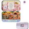 Montidey 3PCS Tin Box DIY Dollhouse Miniature Kit Dreamland Trilogy Dolls House Furniture Led Lights Puzzle Toy Model Creative Room Hand Craft Birthday Festival Gift view 4