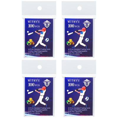400 Pcs Soft Trading Card Sleeves, Top Loading Penny Card Sleeves for Standard Cards 2.5" X 3.5"Ultra-Clear Card Protector for Game Cards, Baseball,Sports Cards,Mini Photos