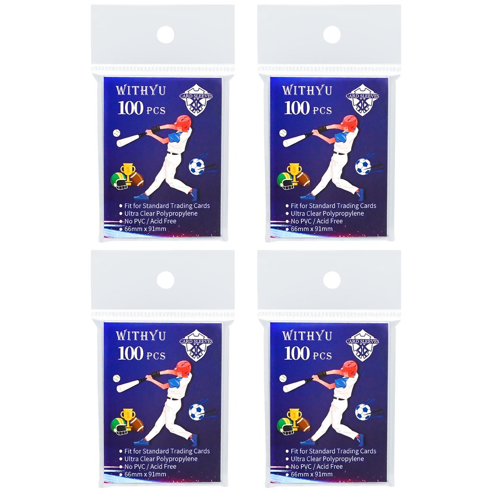 400 Pcs Soft Trading Card Sleeves, Top Loading Penny Card Sleeves for Standard Cards 2.5" X 3.5"Ultra-Clear Card Protector for Game Cards, Baseball,Sports Cards,Mini Photos