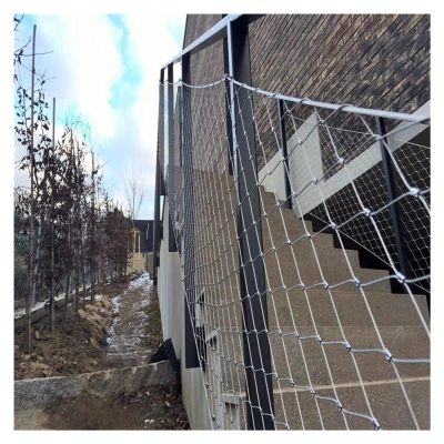 GZHENH Rope Net Decor Net,304 Stainless Steel Wire Rope Net High-Altitude Anti-Dropping Net Bridge Anti-Throwing Net Flexibility Tear Resistance,Customizable (Color : Silver-4mm, Size : 2x4m)