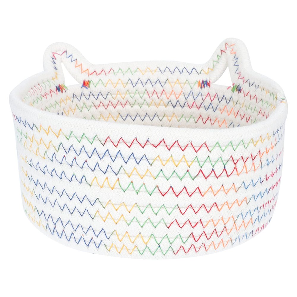 1pc Storage Box Make up Cotton Rope Cosmetic Rack White