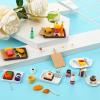 38 Pcs Miniature Food Toy Miniature Doll House Accessories Miniatures Play Sets Small Doll Food Dollhouse Foods, Hamburger Fries Soda Milk Juice Fast Foods Set for Pretend Kitchen(Fresh Style) view 4
