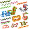 46 Pack 24 Links Wacky Tracks Snap and Click Fidget Toys,Fidget Snake Toy for Party Favors,Plastic Chains Finger Sensory Toys,Stress Relief Toys for Kids view 2