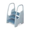 3 Step Stool for Toddler,Kids Three Step Stool for Bathroom Sink or Kitchen Counter Standing Tower, Children Step Up Learning Helper with Safety Handles and Non-Slip Pads,Blue view 1
