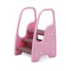 3 Step Stool for Toddler,Kids Three Step Stool for Bathroom Sink or Kitchen Counter Standing Tower, Children Step Up Learning Helper with Safety Handles and Non-Slip Pads,Pink view 1