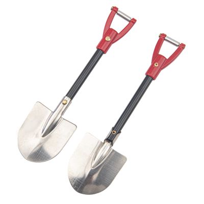 2Pack HIRCQOO 1/10 RC Metal Shovel Decor Accessories Decorations Simulation Compatible with Traxxas TRX-4 Tamiya CC01 Axial SCX10 Wraith D90 Redcat HSP 1/10 RC Crawler Truck (Red)