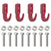 2Pairs HIRCQOO RC Scale Metal Winch Hook RC Decorations Accessories Compatible with Traxxas TRX-4 Tamiya CC01 Axial SCX10 D90 Redcat HSP 1/10 RC Crawler Car Truck (Red) view 1