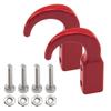 2Pairs HIRCQOO RC Scale Metal Winch Hook RC Decorations Accessories Compatible with Traxxas TRX-4 Tamiya CC01 Axial SCX10 D90 Redcat HSP 1/10 RC Crawler Car Truck (Red) view 2