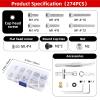 271pcs M1.4 RC Screw Kit Screws Assortment Set Hardware Fasteners for Axial SCX24 1/24 RC Crawler Deadbolt C10 Jeep AXI90081 AXI00001 AXI00002 view 2