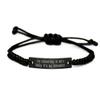 Sunmead Beautiful Toy Collecting Black Rope Bracelet, Toy Collecting is.., Gifts for Friends, Present from, Engraved Bracelet for Toy Collecting view 1