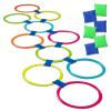 GOODLYSPORTS 2-In-1Hopscotch & Bean Bag Toss,Combine Hopscotch Rings with Bean Bag Toss Game, Bean Bag Toss Game for Kids,Hopscotch Outdoor Game,Agility Rings,Fun Playground Toys for Boys and Girls view 1