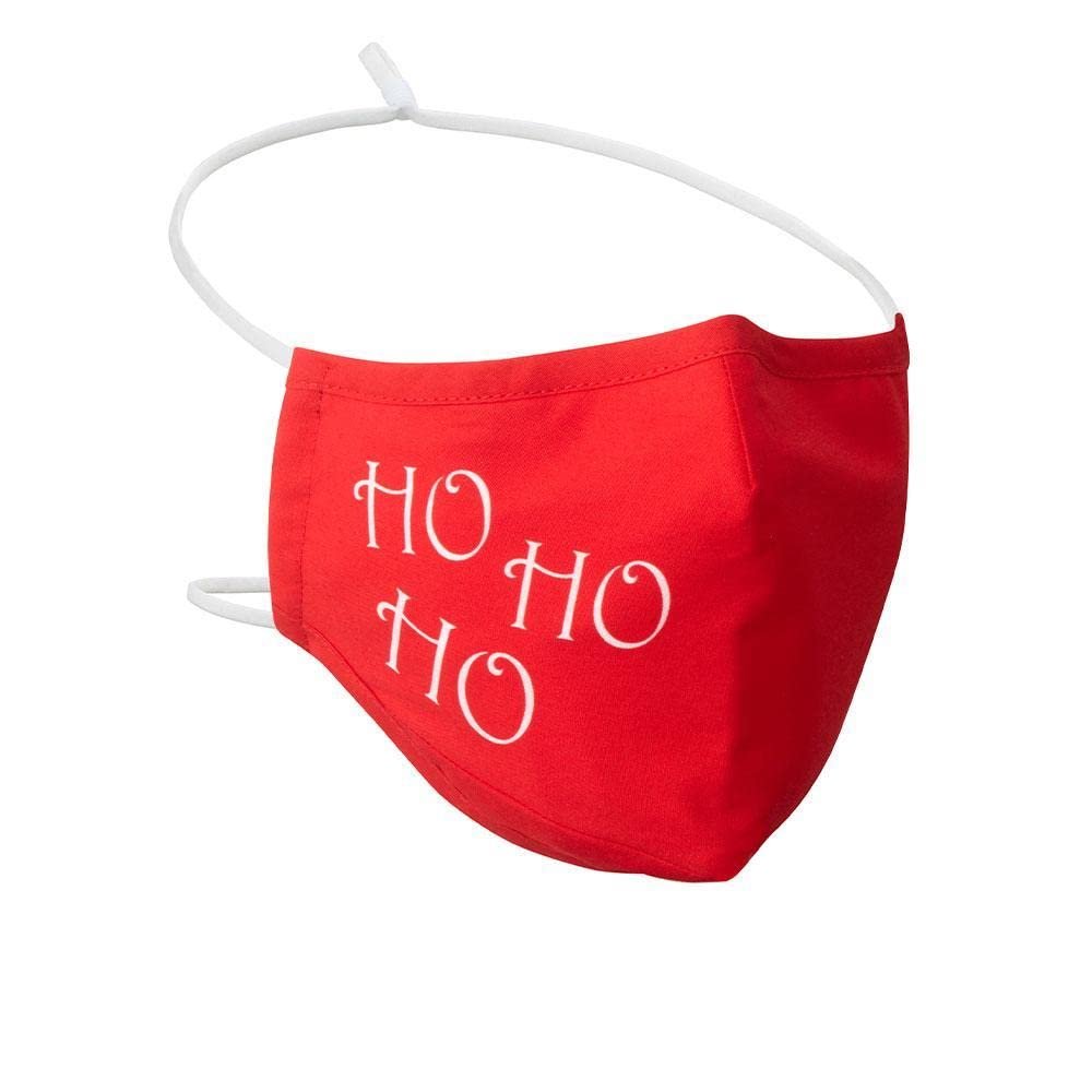 100% Cotton Washable HoHoHo Christmas Over-The-Head Face Mask - Kids