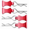 RC Car Body Clips with Pull Tab for 1/10 1/12 Scale Traxxas Axial Redcat Losi Tamiya HPI HSP RC Truck Crawler Buggy On Road Touring Racing, Set of 4 (Red) view 1