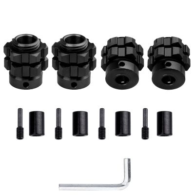 AllinRC Aluminum 17mm Splined Wheel Hubs/Nuts 17mm Hex Spacers Extensions Adapters for 1/10 Traxxas Summit, Set of 4 (Black)