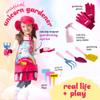 Born Toys Unicorn Kids Gardening Set for Ages 3 & Up, Includes Apron, Sun Hat, Gloves, Shovel - 11pcs view 2