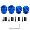 AllinRC Aluminum 17mm Splined Wheel Hubs/Nuts 17mm Hex Spacers Extensions Adapters for 1/10 Traxxas Summit Losi Baja Rey, Set of 4 (Navy Blue) view 1