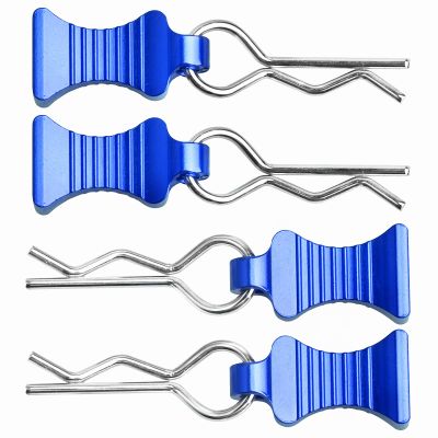 RC Car Body Clips with Pull Tab for 1/10 1/12 Scale Traxxas Axial Redcat Losi Tamiya HPI HSP RC Truck Crawler Buggy On Road Touring Racing, Set of 4 (Navy Blue)