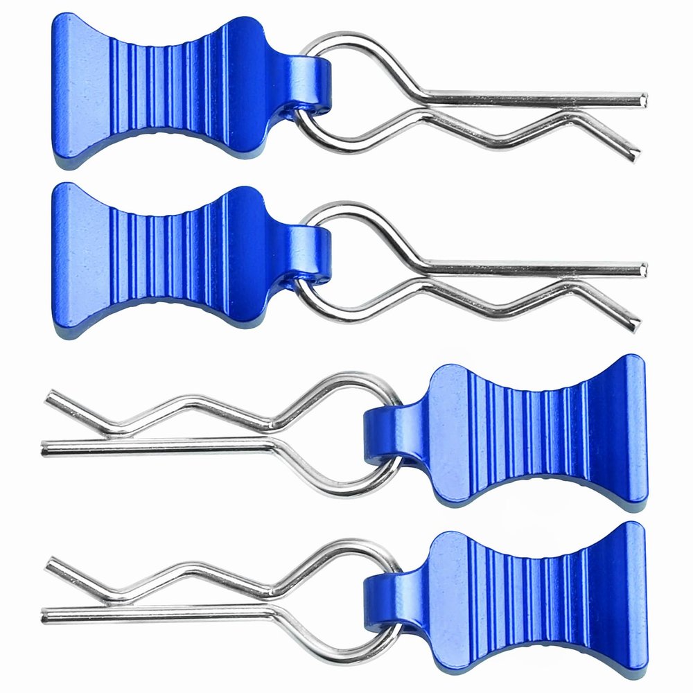 RC Car Body Clips with Pull Tab for 1/10 1/12 Scale Traxxas Axial Redcat Losi Tamiya HPI HSP RC Truck Crawler Buggy On Road Touring Racing, Set of 4 (Navy Blue)