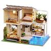 Roroom DIY Miniature and Furniture Dollhouse Kit,Mini 3D Wooden Doll House with Dust Proof Cover and Music Movement,Creative Room Idea for Valentine's Day Birthday (A085) view 1