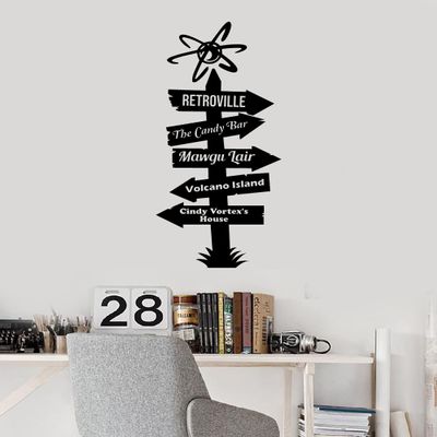 Adventures of Jimmy Neutron Pathway Signage Cartoon Wall Sticker Art Decal for Girls Boys Room Bedroom Nursery Kindergarten House Fun Home Decors Stickers Wall Art Vinyl Decoration Size (20x14 inch)