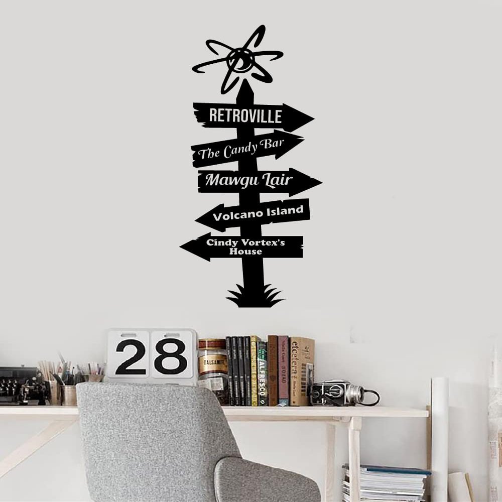 Adventures of Jimmy Neutron Pathway Signage Cartoon Wall Sticker Art Decal for Girls Boys Room Bedroom Nursery Kindergarten House Fun Home Decors Stickers Wall Art Vinyl Decoration Size (20x14 inch)