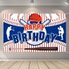 Baseball Party Decorations Happy Birthday Banner for Boys Kids Teens - Large Sport Themed Banner for Christmas Holiday Party Supplies view 1
