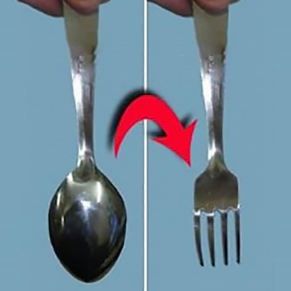 ZQION Spoon to Fork Metal Forks Bending Magic Tricks Close Up Street Gimmicks Illusions Mentalism Magia Props Funny Toys Magician Accessories
