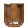 Personalized Large Wooden Kids Letter Piggy Bank Custom Name Coin Piggy Bank, (Laser Engraved Name) Wood Alphabet Letter Bank Money Box Birthday (U) view 1