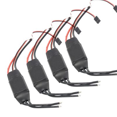 QWinOut 30A Two-Way Electric Speed Controller 2-4S Forward/Backward ESC Support Reversing Function for RC Car Boat Robot Model (30A 4pcs)