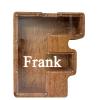 Personalized Large Wooden Kids Letter Piggy Bank Custom Name Coin Piggy Bank, (Laser Engraved Name) Wood Alphabet Letter Bank Money Box Birthday (F) view 1
