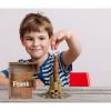 Personalized Large Wooden Kids Letter Piggy Bank Custom Name Coin Piggy Bank, (Laser Engraved Name) Wood Alphabet Letter Bank Money Box Birthday (F) view 4