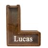 Personalized Large Wooden Kids Letter Piggy Bank Custom Name Coin Piggy Bank, (Laser Engraved Name) Wood Alphabet Letter Bank Money Box Birthday (L) view 1