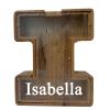Personalized Large Wooden Kids Letter Piggy Bank Custom Name Coin Piggy Bank, (Laser Engraved Name) Wood Alphabet Letter Bank Money Box Birthday (I) view 1