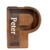 Personalized Large Wooden Kids Letter Piggy Bank Custom Name Coin Piggy Bank, (Laser Engraved Name) Wood Alphabet Letter Bank Money Box Birthday (P) view 1