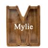 Personalized Large Wooden Kids Letter Piggy Bank Custom Name Coin Piggy Bank, (Laser Engraved Name) Wood Alphabet Letter Bank Money Box Birthday (M) view 1