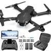 DRONEEYE 4DV13 Drone with 1080P HD FPV Camera for Kids Adults,Remote Control Helicopter Quadcopter for Beginners boy Toys Gift,Waypoint Functions,Altitude Hold, Gesture Selfie,3D Flips,2 Batteries,Black view 1