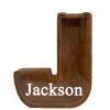 Personalized Large Wooden Kids Letter Piggy Bank Custom Name Coin Piggy Bank, (Laser Engraved Name) Wood Alphabet Letter Bank Money Box Birthday (J) view 1