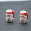 Christmas Santa Coffee Mugs Set of 2 Dollhouse Miniature Kitchen Perfect Ceramic Coffee Mugs view 3