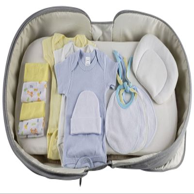 Bambini-Boys 12 pc Baby Clothing Starter Set with Diaper Bag Blue