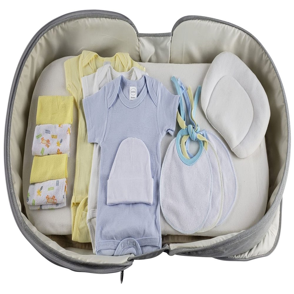 Bambini-Boys 12 pc Baby Clothing Starter Set with Diaper Bag Blue
