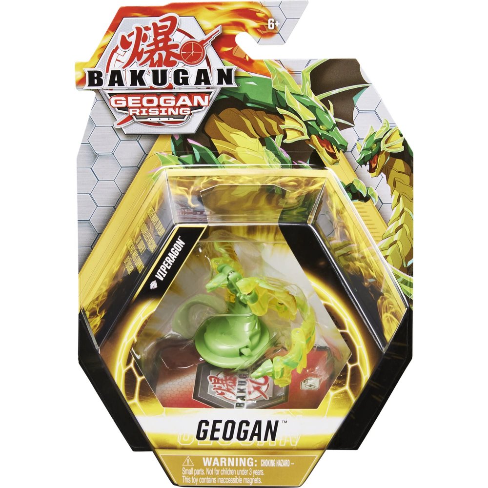 Bakugan Geogan Rising 2021 Diamond Viperagon Geogan Collectible Action Figure and Trading Cards