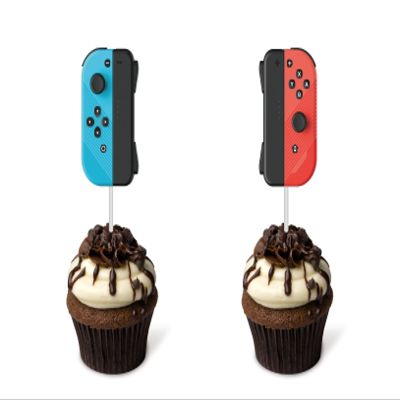 Video Game Cupcake Toppers 24PCS,Game Controller Theme Cupcake Decorations,Birthday Cake Decorations Picks for Boys Gaming Themed Birthday Party