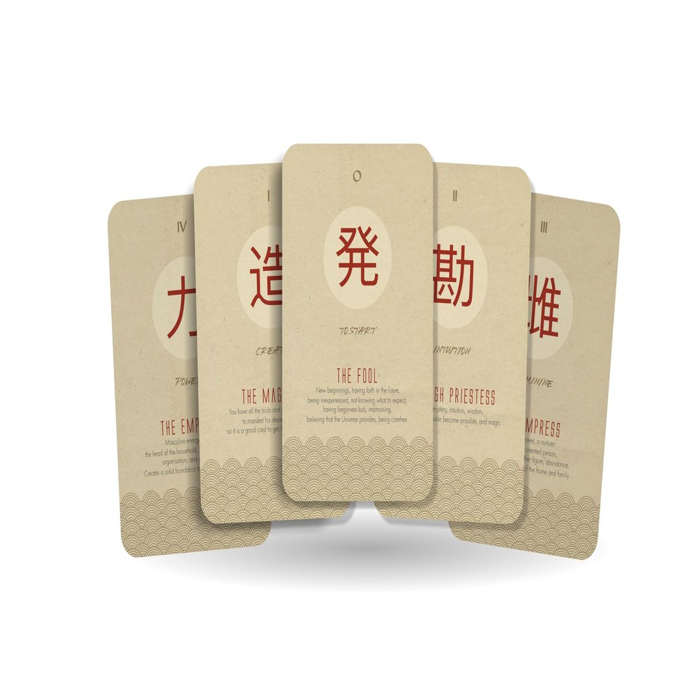 Ibiza Tarot- Nagai Tarot - Kanji Tarot - Major Arcana - Kanji oracle | Fortune Telling Tarot Cards Deck for Beginners |Authentic Tarot Experience - Set of 22 Cards
