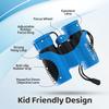 BlueCabi 8x21 Kids Binoculars  Compact, Durable and Lightweight with Magnification up to 8X  with Rubber Coating and Anti-Slip Texture  Includes Neck Strap, Wipe Cloth & Carry Case  Blue/Black view 3