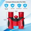 BlueCabi 8x21 Kids Binoculars  Compact, Durable and Lightweight with Magnification up to 8X  with Rubber Coating and Anti-Slip Texture  Includes Neck Strap, Wipe Cloth & Carry Case  Red/Black view 2