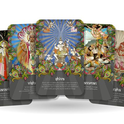 Ibiza Tarot Hindu Gods Oracle Cards | Fortune Telling Oracle Cards Deck for Beginners | Authentic Experience - Set of 24 Cards