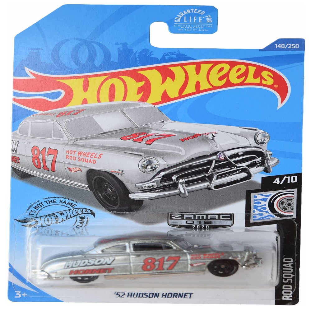 Hot Wheels Zamac '52 Hudson Hornet, [Silver] 140/250 Rod Squad 4/10