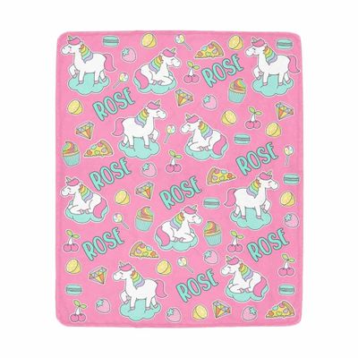 Artsadd Custom Blanket for Baby Boys Girls with Name Unicorn Personalized Blankets for Toddler Fuzzy and Fleece Soft Blanket Birthday Gifts for Kids 50"x60"